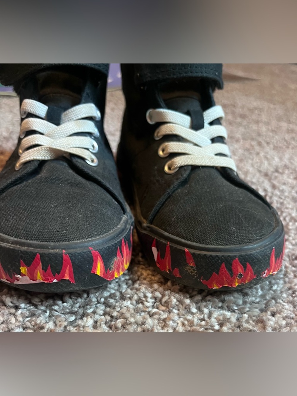 Toddler boy flame hightop shoes